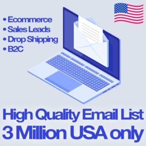 3 million high quality email list ecommerce sales leads for B2B or dropshipping.